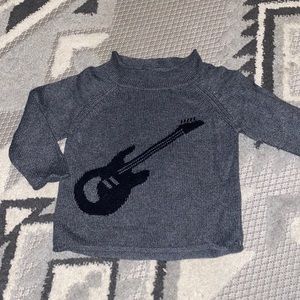 Baby Gap grey guitar rolled hem Cotton sweater size 6-12